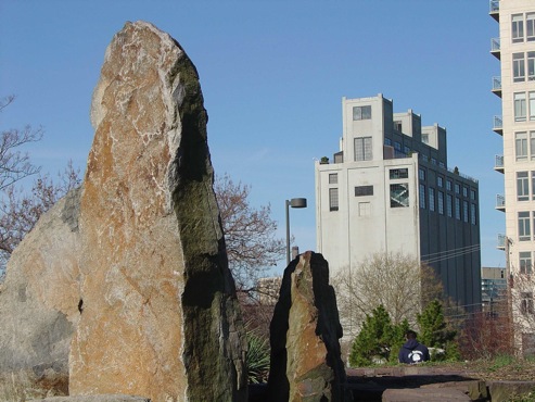 Reading Grain Elevator & Rock Sculpture in Franklin Town Park